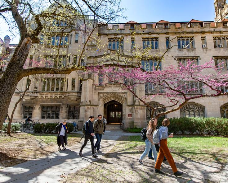 University of Chicago campus in Spring