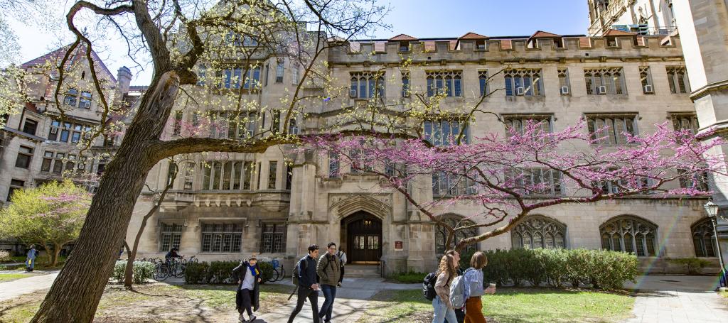 University of Chicago campus in Spring