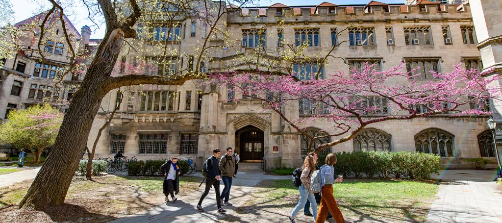 University of Chicago campus in Spring